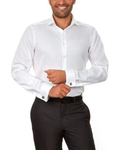 Calvin Klein Men's Dress Shirt Slim Fit Non Iron Herringbone French Cuff | Shirts & Tops -Calvin Klein Sales 2024 61DjQGw ZTL. AC SR736920