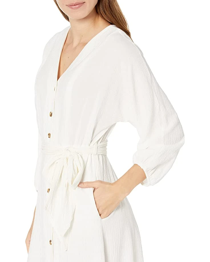 Calvin Klein Short Dress with Front Buttons and Tie Waist | Dresses 2 Calvin Klein Short Dress with Front Buttons and Tie Waist | Dresses - Image 2