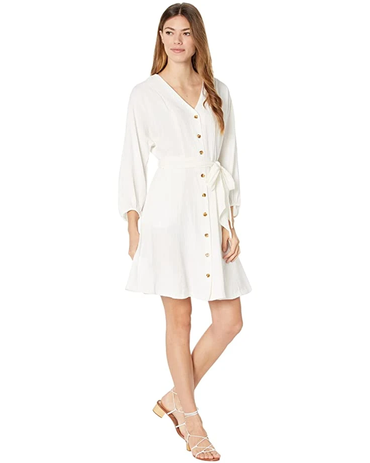 Calvin Klein Short Dress with Front Buttons and Tie Waist | Dresses 3 Calvin Klein Short Dress with Front Buttons and Tie Waist | Dresses - Image 3