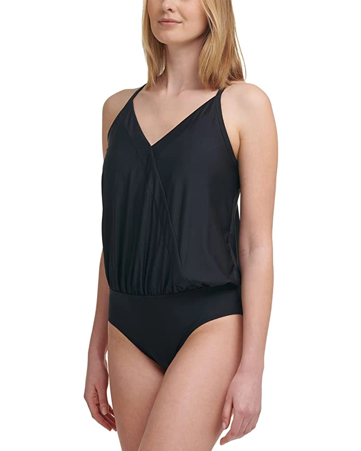 Calvin Klein Crossover Blouson Wrap One-Piece | Swimwear 1 Calvin Klein Crossover Blouson Wrap One-Piece | Swimwear