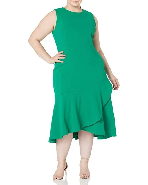 Calvin Klein Women's Plus Size Ruffle Hem Midi Dress | Dresses -Calvin Klein Sales 2024 61ehvGTFlAL. AC SR736920