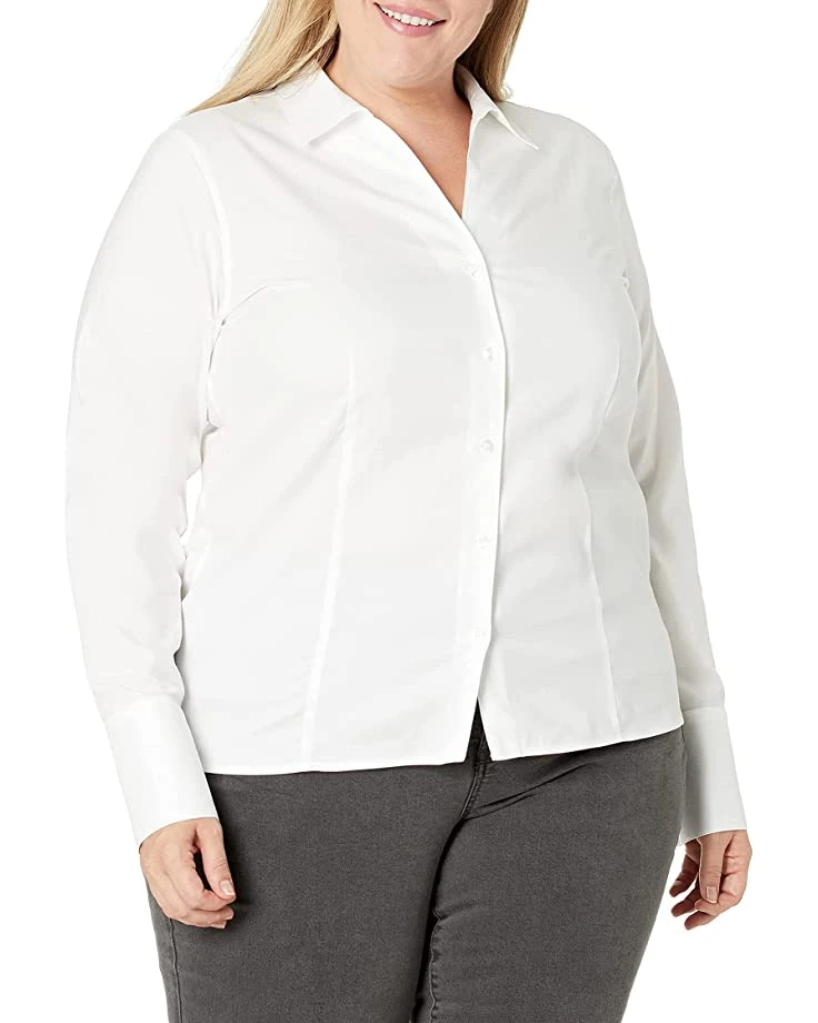 Calvin Klein Women's Plus Size Long Sleeve Wrinkle Free Button Down Top | Shirts & Tops 1 Calvin Klein Women's Plus Size Long Sleeve Wrinkle Free Button Down Top | Shirts & Tops