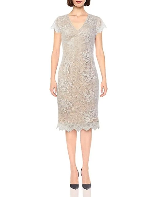 Calvin Klein Women's V-Neck Cocktail Dress with Scalloped Hem | Dresses -Calvin Klein Sales 2024 7179nyoEJNL. AC SR736920