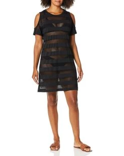 Calvin Klein Women's Standard Cold Shoulder Swimsuit Cover Up Dress | Swimwear