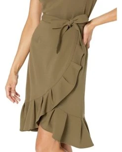 Calvin Klein Short Sleeve Scuba Crepe Dress with Ruffle and Waist Tie | Dresses -Calvin Klein Sales 2024 71Lvjpx3h3L. AC SR736920