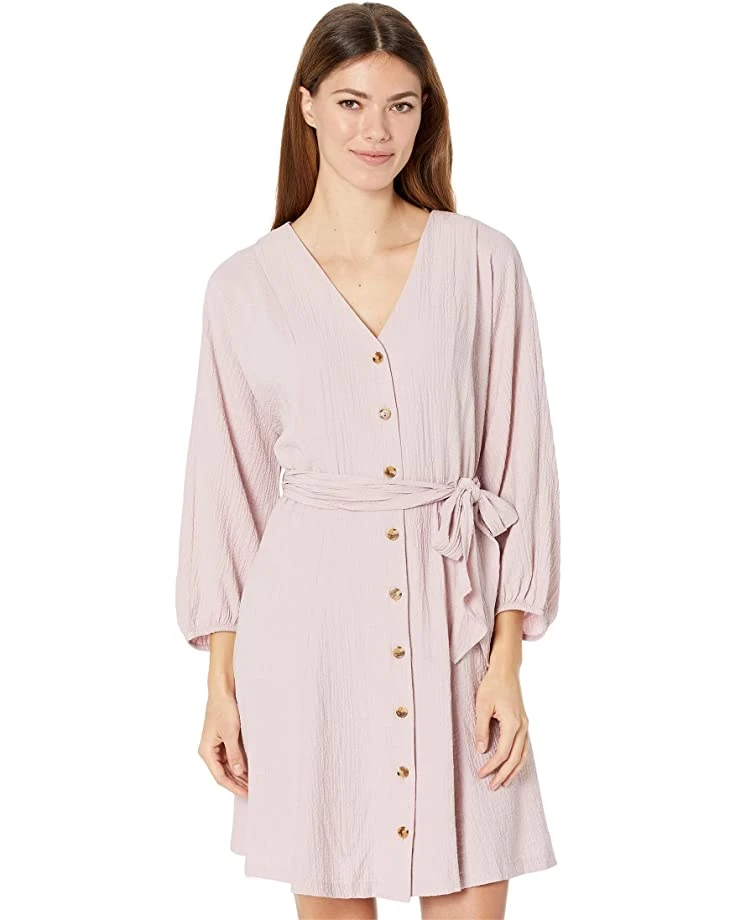 Calvin Klein Short Dress with Front Buttons and Tie Waist | Dresses 4 Calvin Klein Short Dress with Front Buttons and Tie Waist | Dresses - Image 4