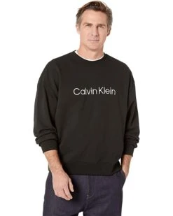 Calvin Klein Long Sleeve Oversize CK Logo Terry Crew | Hoodies & Sweatshirts