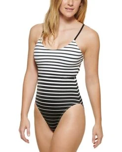 Calvin Klein Over-the-Shoulder Wrap Around One-Piece | Swimwear