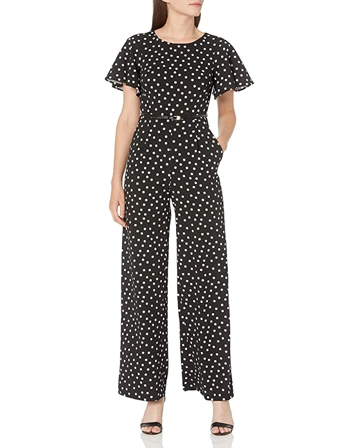 Calvin Klein Women's Short Flutter Sleeved Belted Jumpsuit | Jumpsuits & Rompers 1 Calvin Klein Women's Short Flutter Sleeved Belted Jumpsuit | Jumpsuits & Rompers