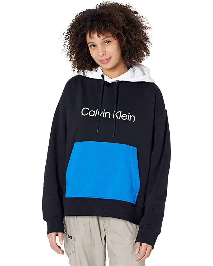 Calvin Klein Long Sleeve Relaxed Color-Block Terry Pullover | Hoodies & Sweatshirts 1 Calvin Klein Long Sleeve Relaxed Color-Block Terry Pullover | Hoodies & Sweatshirts