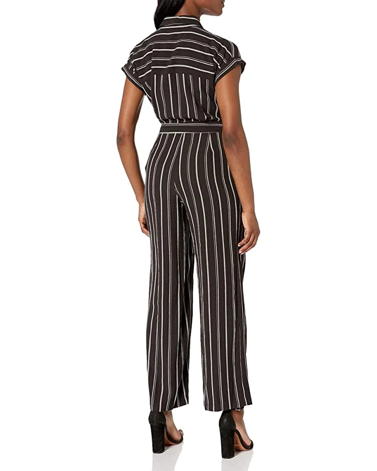 Calvin Klein Women's Petite Short Sleeve Button Front Jumpsuit with Self Belt | Jumpsuits & Rompers 2 Calvin Klein Women's Petite Short Sleeve Button Front Jumpsuit with Self Belt | Jumpsuits & Rompers - Image 2