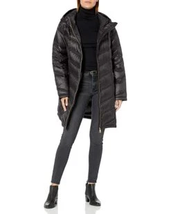 Calvin Klein Women's Hooded Chevron Packable Down Jacket (Standard and Plus) | Coats & Outerwear