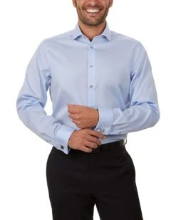 Calvin Klein Men's Dress Shirt Slim Fit Non Iron Herringbone Spread Collar | Shirts & Tops