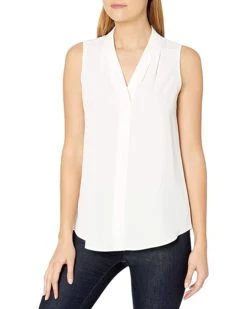 Calvin Klein Women's Sleeveless Blouse with Inverted Pleat (Standard and Plus) | Shirts & Tops