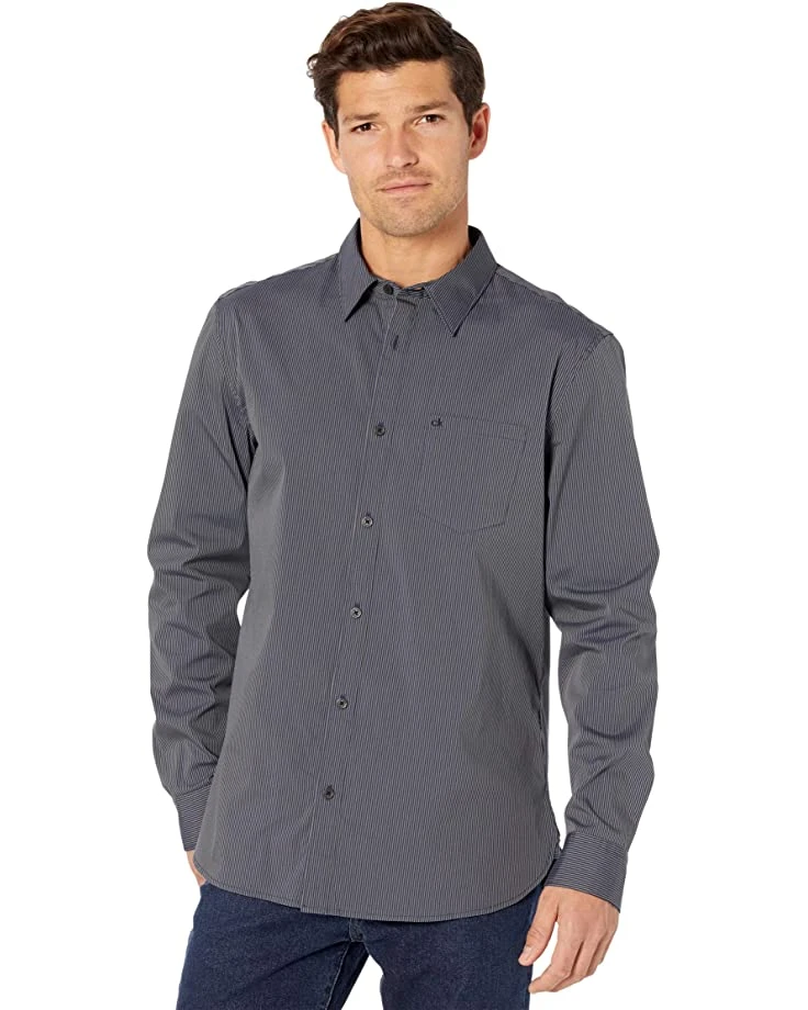 Calvin Klein Long Sleeve Stretch Cotton Button-Up | Shirts & Tops 1 Calvin Klein Long Sleeve Stretch Cotton Button-Up | Shirts & Tops