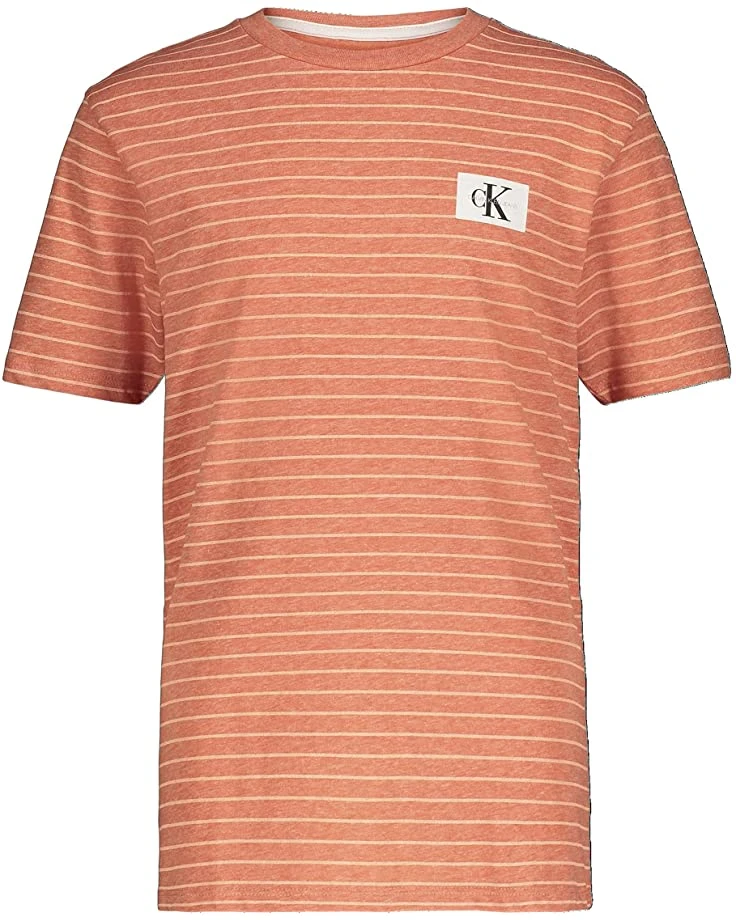 Calvin Klein Boys' Short Sleeve Stripe Crew Neck | Shirts & Tops 1 Calvin Klein Boys' Short Sleeve Stripe Crew Neck | Shirts & Tops