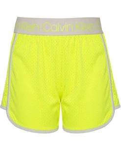Calvin Klein Girls' Performance Shorts, Pull-on Style with Elastic Waistband, Stretch Fabric & Logo Detailing