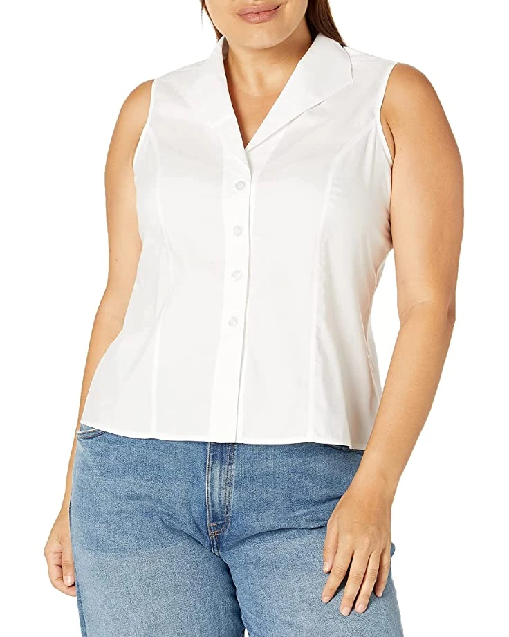 Calvin Klein Women's Plus Size Sleeveless Wrinkle Free Button Down Top | Shirts & Tops 1 Calvin Klein Women's Plus Size Sleeveless Wrinkle Free Button Down Top | Shirts & Tops