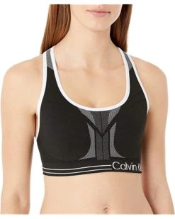 Calvin Klein Women's Performance Moisture Wicking Medium Impact Reversible Seamless Sports Bra | Underwear & Intimates