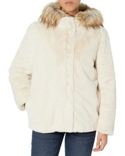 Calvin Klein Womens Faux Fur Hooded Coat | Coats & Outerwear