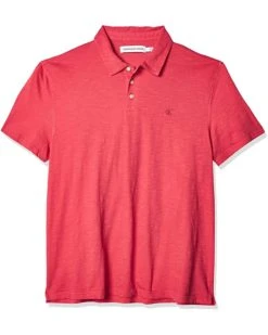 Calvin Klein Men's Short Sleeve Slub Cotton Monogram Logo Polo Shirt | Shirts & Tops