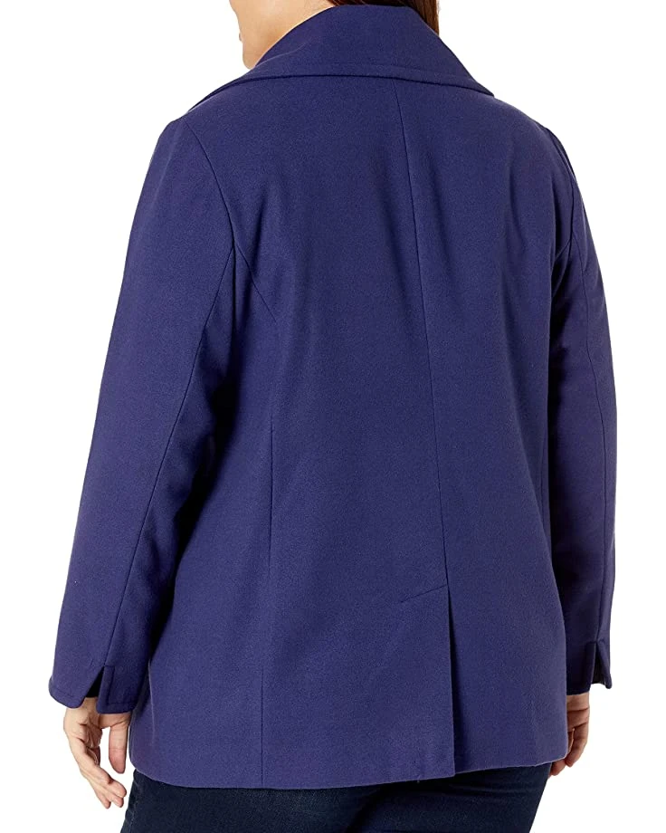 Calvin Klein Womens Plus Sized Single Breated Faux Wool Peacoat | Coats & Outerwear 2 Calvin Klein Womens Plus Sized Single Breated Faux Wool Peacoat | Coats & Outerwear - Image 2