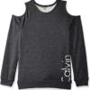 Calvin Klein Big Girls' Logo Cold Shoulder Sweatshirt | Shirts & Tops