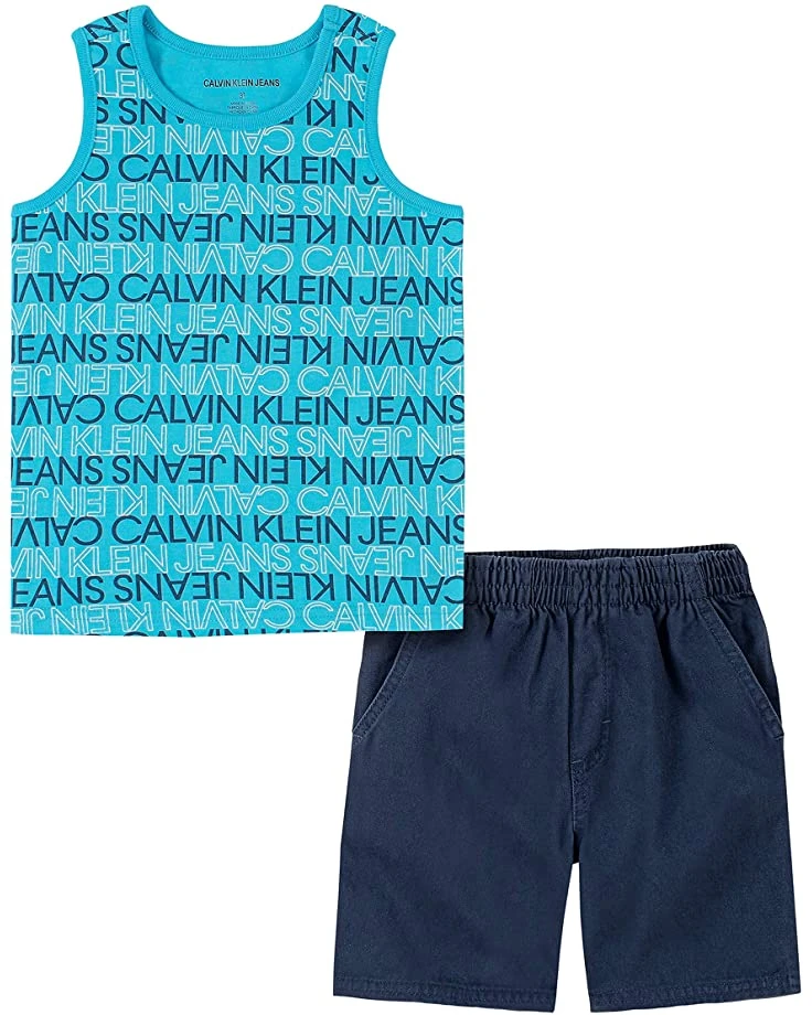 Calvin Klein Baby-boys 2 Pieces Muscle Shorts Set | Kids' Sets 1 Calvin Klein Baby-boys 2 Pieces Muscle Shorts Set | Kids' Sets